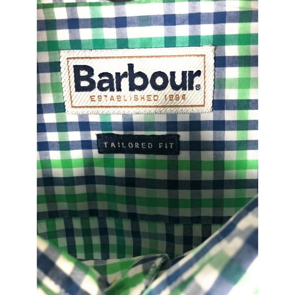 Barbour Tailored Fit Men's 2XL Long Sleeve Button Up Multicolor Cotton Blend A9 - Picture 2 of 6